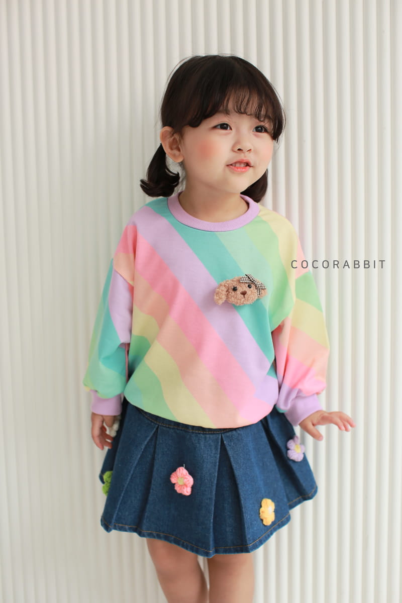 COCO RABBIT - Korean Children Fashion - #Kfashion4kids - Bear Rainbow Sweatshirt - 2