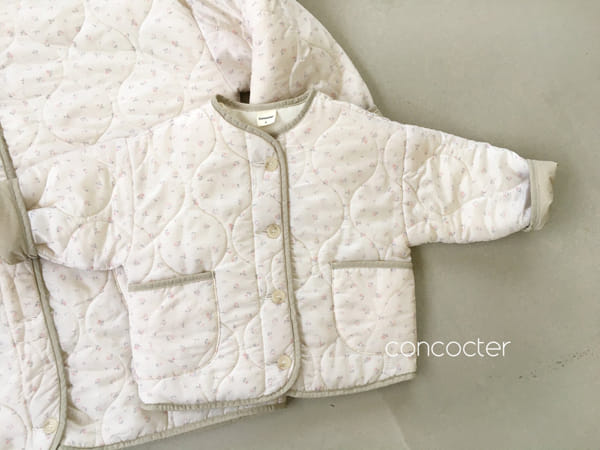 CONCOCTER - Korean Children Fashion - #Kfashion4kids - Adult Vintage Flower Padding Jumper - 2
