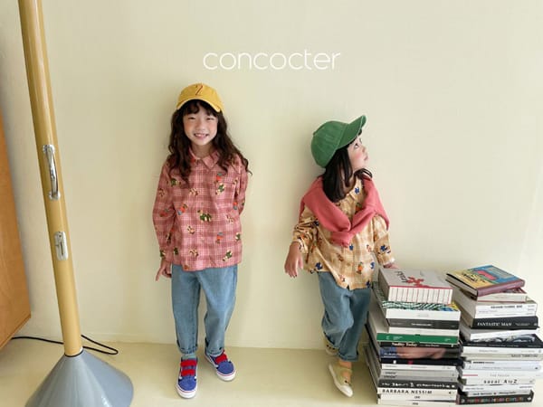 CONCOCTER - Korean Children Fashion - #Kfashion4kids - Hoho Bear Check Shirt