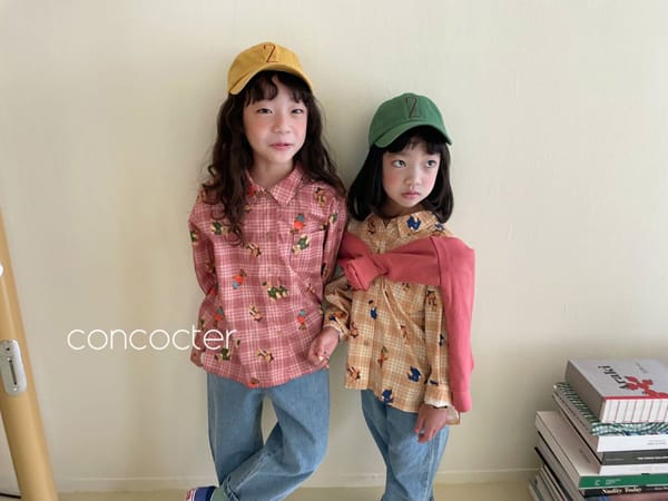 CONCOCTER - Korean Children Fashion - #Kfashion4kids - Hoho Bear Check Shirt - 3