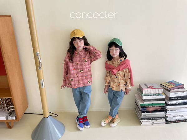 CONCOCTER - Korean Children Fashion - #Kfashion4kids - Hoho Bear Check Shirt - 4