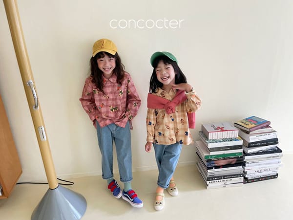 CONCOCTER - Korean Children Fashion - #Kfashion4kids - Hoho Bear Check Shirt - 8