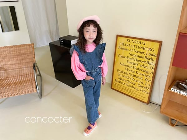 CONCOCTER - Korean Children Fashion - #Kfashion4kids - Frill Denim Overalls - 3