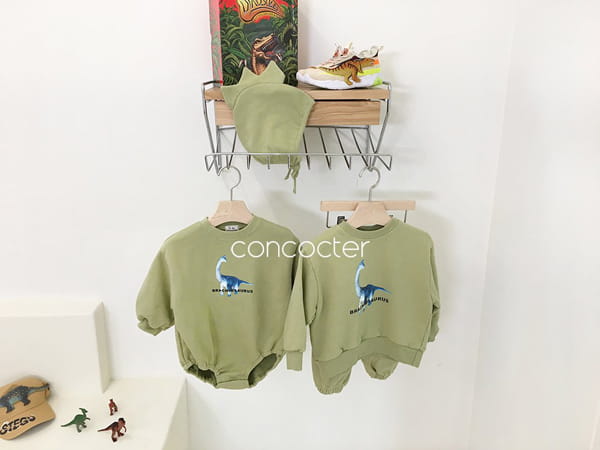CONCOCTER - Korean Children Fashion - #Kfashion4kids - Jurassic Dino Bodysuit with Bonnet - 11