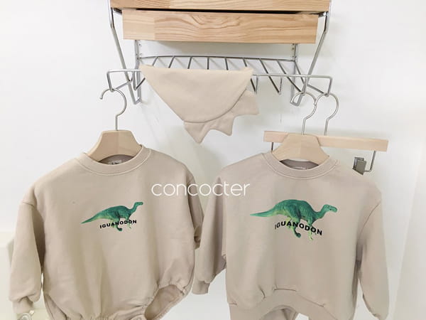 CONCOCTER - Korean Children Fashion - #Kfashion4kids - Jurassic Dino Bodysuit with Bonnet - 4