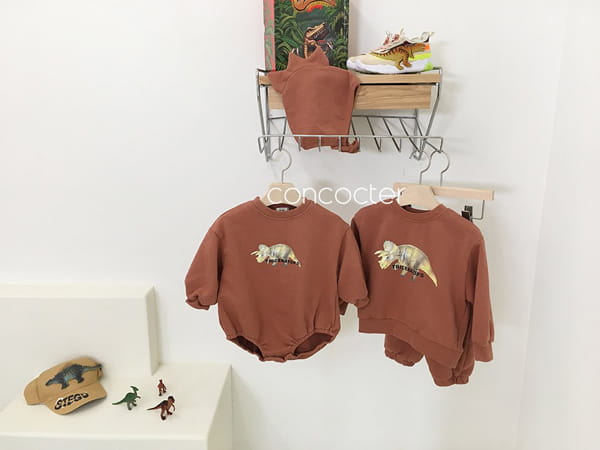 CONCOCTER - Korean Children Fashion - #Kfashion4kids - Jurassic Dino Bodysuit with Bonnet - 6