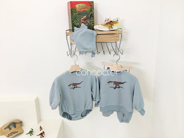 CONCOCTER - Korean Children Fashion - #Kfashion4kids - Jurassic Dino Bodysuit with Bonnet - 8