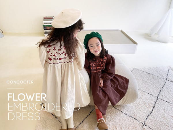 CONCOCTER - Korean Children Fashion - #Kfashion4kids - Audrey Embroidery One-piece