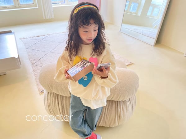 CONCOCTER - Korean Children Fashion - #Kfashion4kids - Embo Flower Sweatshirt - 2