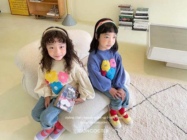 CONCOCTER - Korean Children Fashion - #Kfashion4kids - Embo Flower Sweatshirt - 3