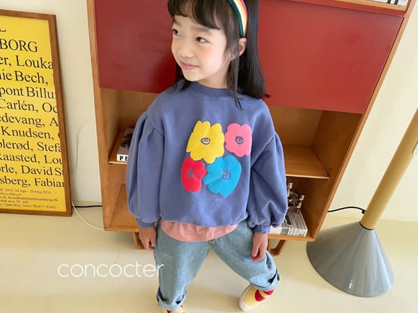 CONCOCTER - Korean Children Fashion - #Kfashion4kids - Embo Flower Sweatshirt - 7