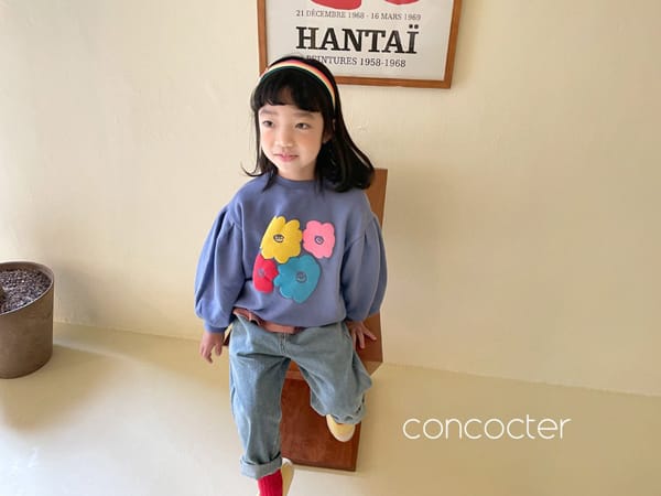 CONCOCTER - Korean Children Fashion - #Kfashion4kids - Embo Flower Sweatshirt - 9