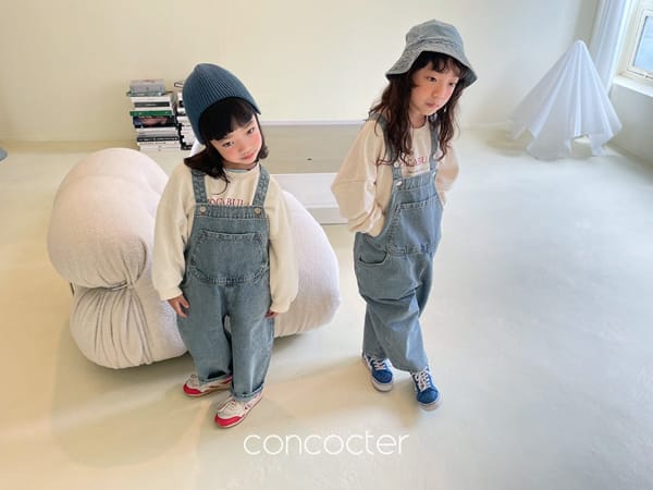 CONCOCTER - Korean Children Fashion - #Kfashion4kids - Big Pocket Denim Overalls - 3