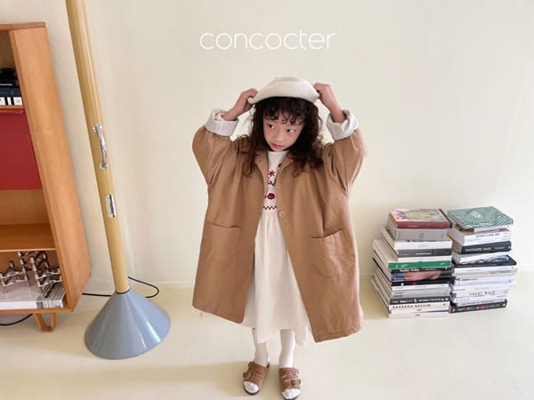 CONCOCTER - Korean Children Fashion - #Kfashion4kids - Shirring Trench Coat - 4