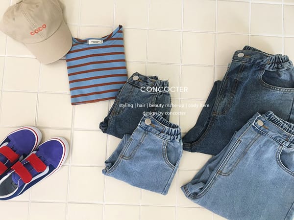 CONCOCTER - Korean Children Fashion - #Kfashion4kids - Basic Fit Denim Pants with Mom