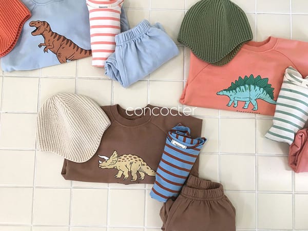 CONCOCTER - Korean Children Fashion - #Kfashion4kids - Dino Mini Top Bottom Set - 10