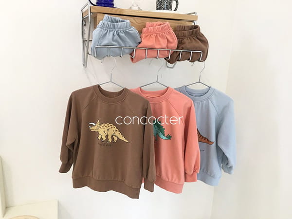 CONCOCTER - Korean Children Fashion - #Kfashion4kids - Dino Mini Top Bottom Set - 3