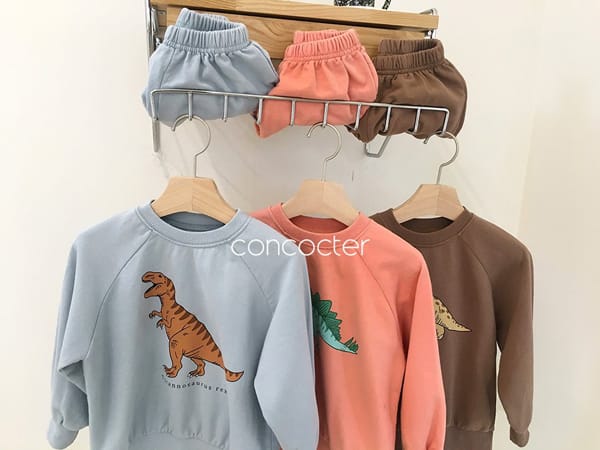 CONCOCTER - Korean Children Fashion - #Kfashion4kids - Dino Mini Top Bottom Set - 5