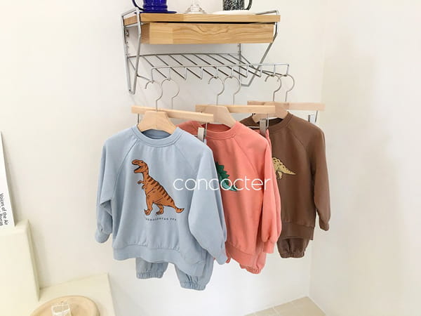 CONCOCTER - Korean Children Fashion - #Kfashion4kids - Dino Mini Top Bottom Set - 6