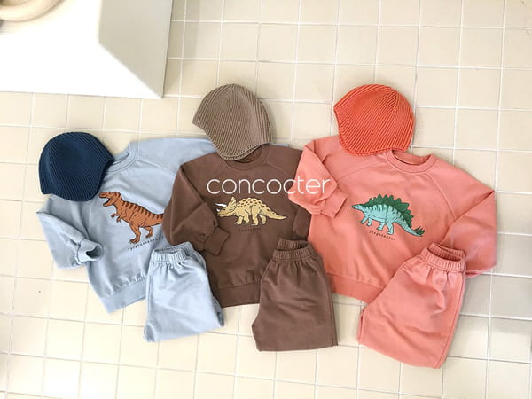 CONCOCTER - Korean Children Fashion - #Kfashion4kids - Dino Mini Top Bottom Set - 8