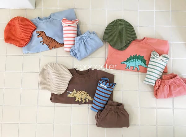 CONCOCTER - Korean Children Fashion - #Kfashion4kids - Dino Mini Top Bottom Set - 9