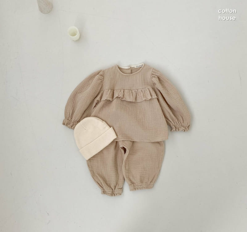 COTTON HOUSE - Korean Children Fashion - #Kfashion4kids - Frill Top Bottom Set - 10