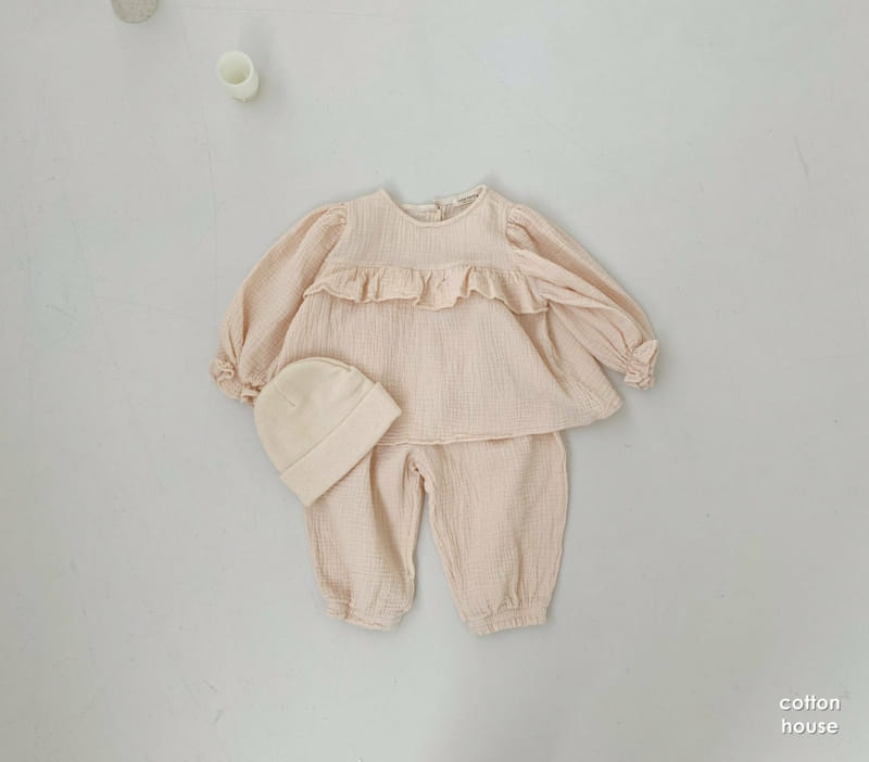 COTTON HOUSE - Korean Children Fashion - #Kfashion4kids - Frill Top Bottom Set - 11