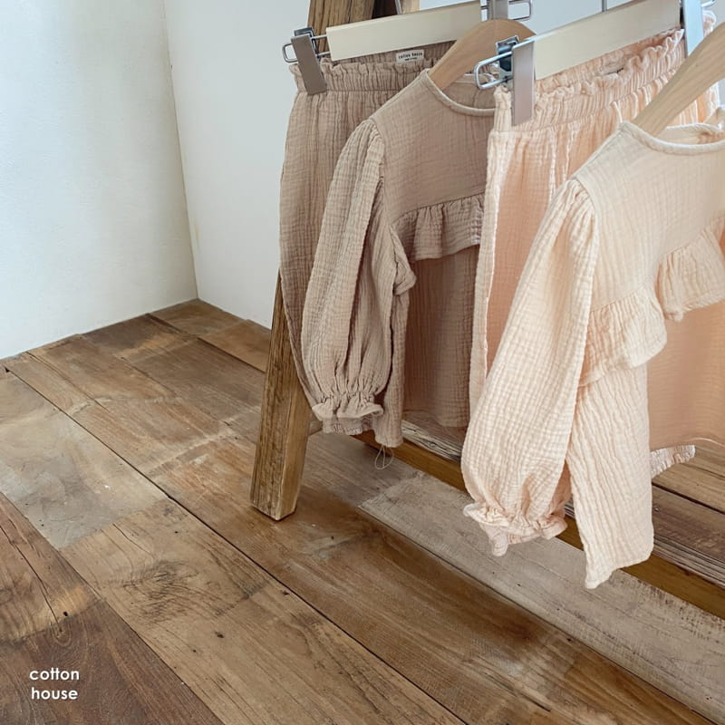 COTTON HOUSE - Korean Children Fashion - #Kfashion4kids - Frill Top Bottom Set - 5
