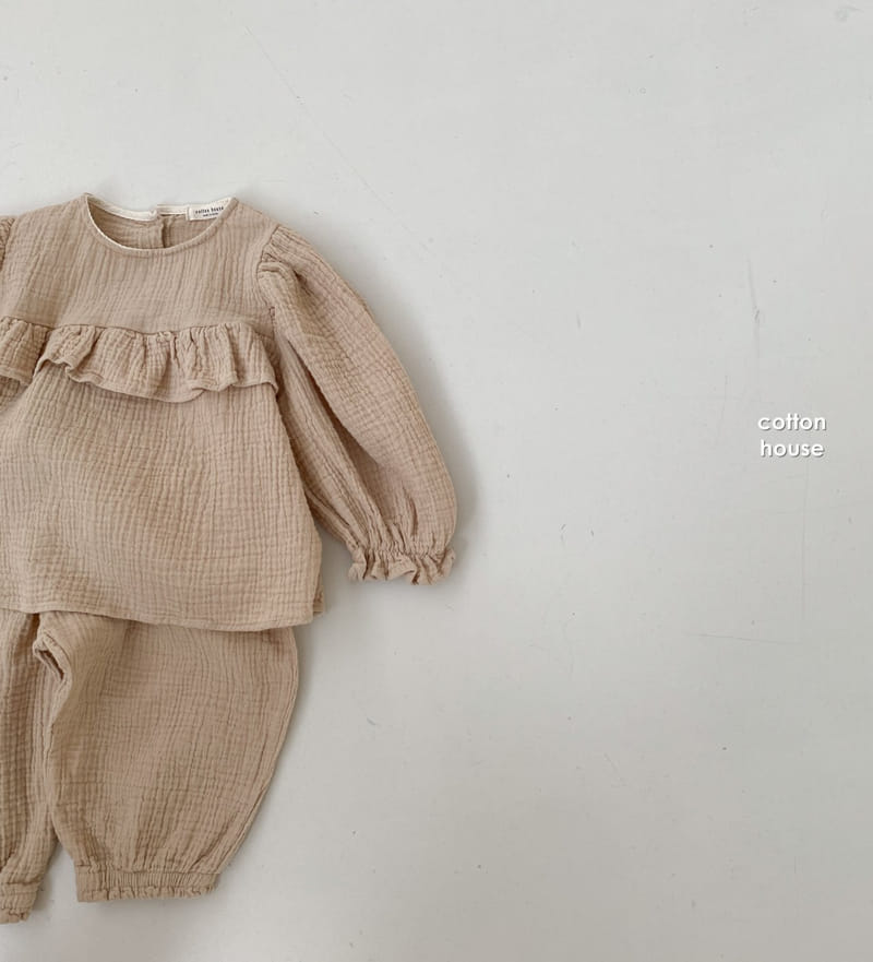 COTTON HOUSE - Korean Children Fashion - #Kfashion4kids - Frill Top Bottom Set - 7