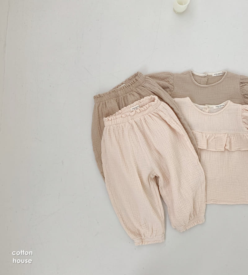 COTTON HOUSE - Korean Children Fashion - #Kfashion4kids - Frill Top Bottom Set - 9