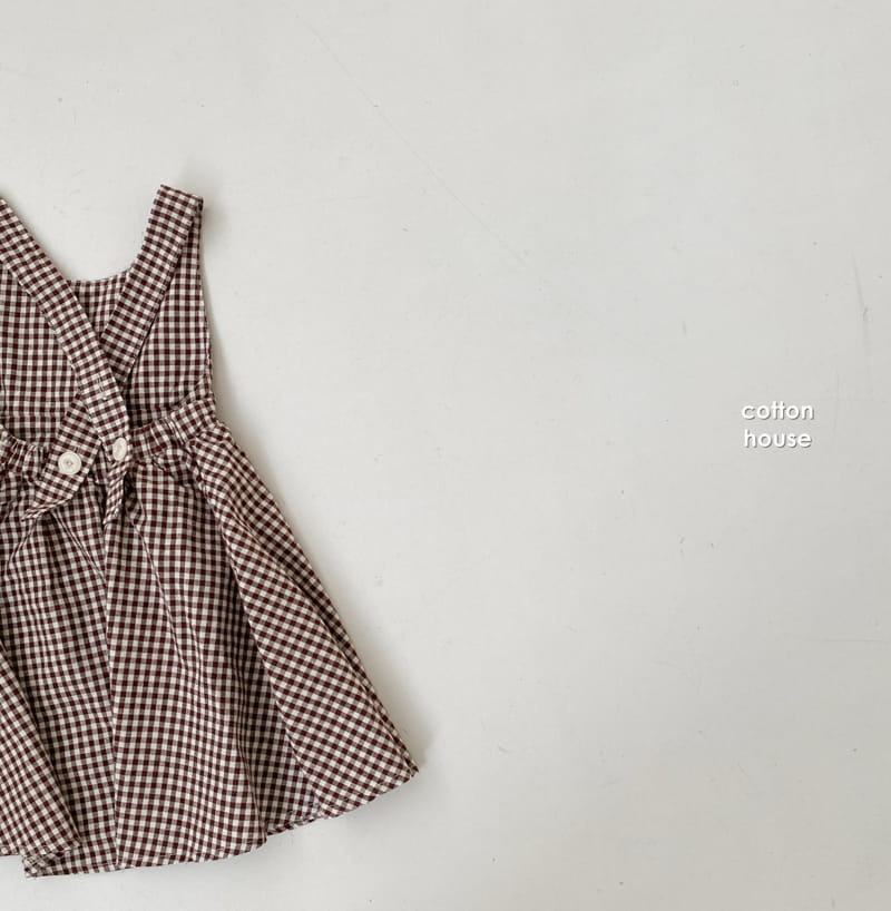 COTTON HOUSE - Korean Children Fashion - #Kfashion4kids - Check Suspender One-piece - 10