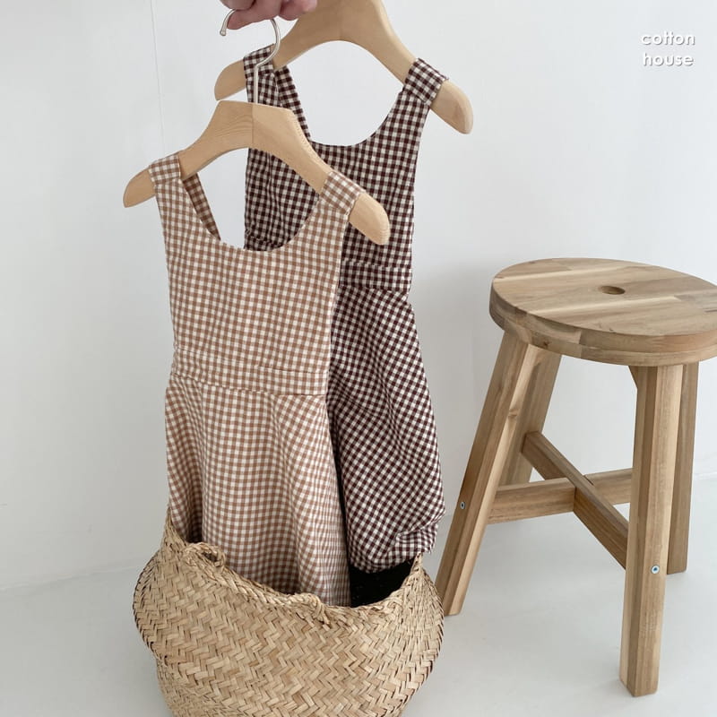 COTTON HOUSE - Korean Children Fashion - #Kfashion4kids - Check Suspender One-piece - 11