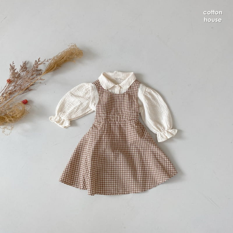 COTTON HOUSE - Korean Children Fashion - #Kfashion4kids - Check Suspender One-piece - 2