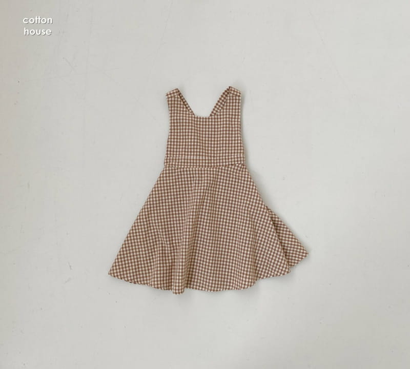 COTTON HOUSE - Korean Children Fashion - #Kfashion4kids - Check Suspender One-piece - 6