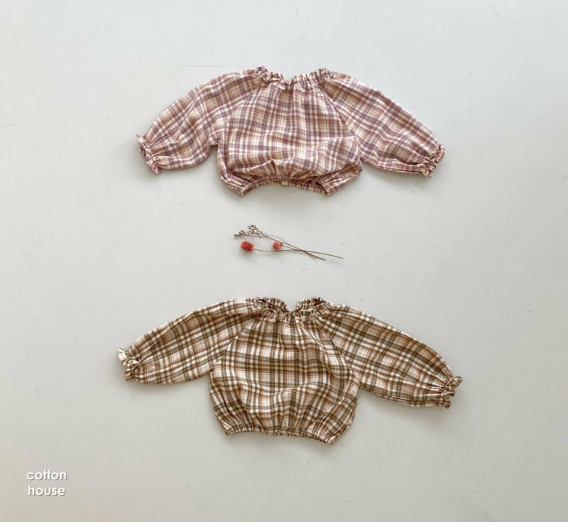 COTTON HOUSE - Korean Children Fashion - #Kfashion4kids - Check Banding Blouse - 2