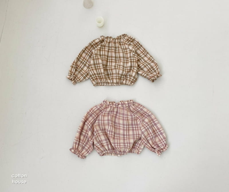 COTTON HOUSE - Korean Children Fashion - #Kfashion4kids - Check Banding Blouse - 4