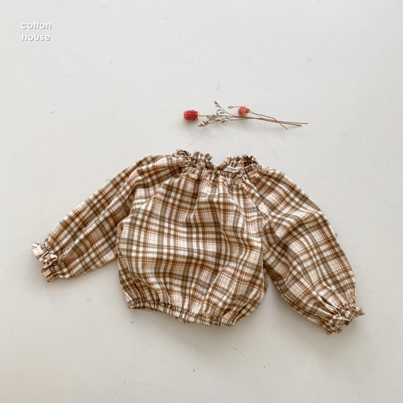 COTTON HOUSE - Korean Children Fashion - #Kfashion4kids - Check Banding Blouse - 6