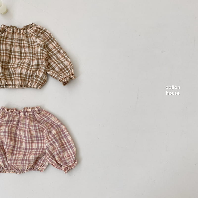 COTTON HOUSE - Korean Children Fashion - #Kfashion4kids - Check Banding Blouse - 7