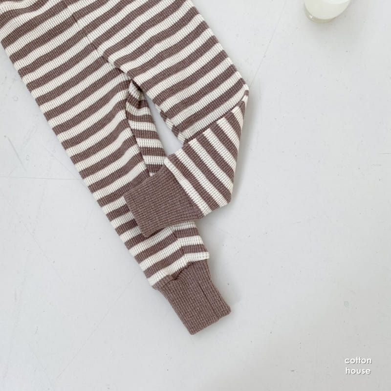 COTTON HOUSE - Korean Children Fashion - #Kfashion4kids - Waffle Stripe Leggings - 12