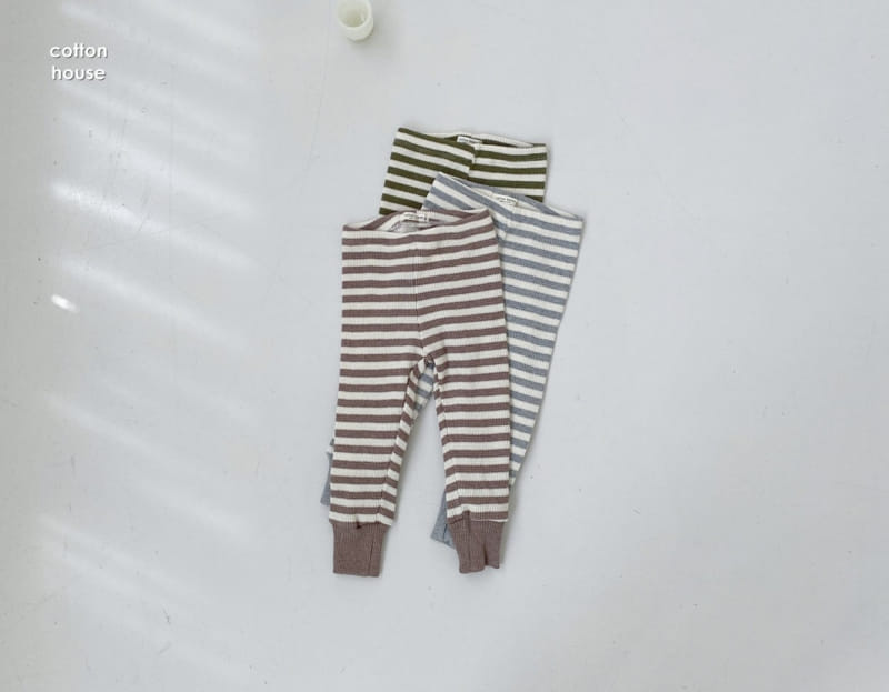 COTTON HOUSE - Korean Children Fashion - #Kfashion4kids - Waffle Stripe Leggings - 3
