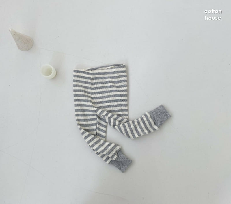 COTTON HOUSE - Korean Children Fashion - #Kfashion4kids - Waffle Stripe Leggings - 7