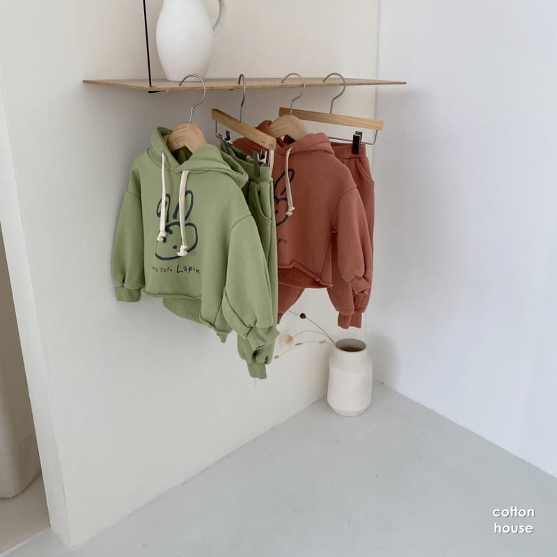 COTTON HOUSE - Korean Children Fashion - #Kfashion4kids - Bunny Hood Top Bottom Set