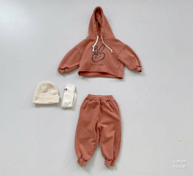 COTTON HOUSE - Korean Children Fashion - #Kfashion4kids - Bunny Hood Top Bottom Set - 10
