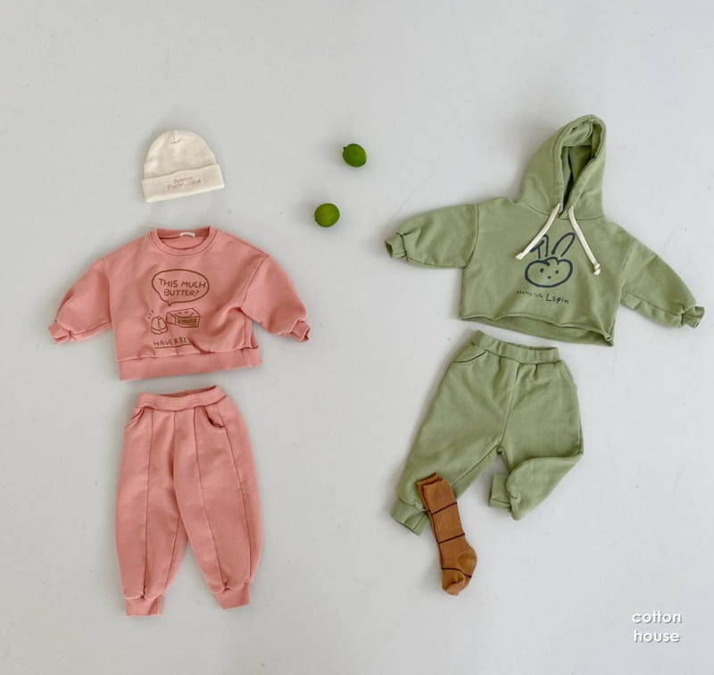 COTTON HOUSE - Korean Children Fashion - #Kfashion4kids - Bunny Hood Top Bottom Set - 12