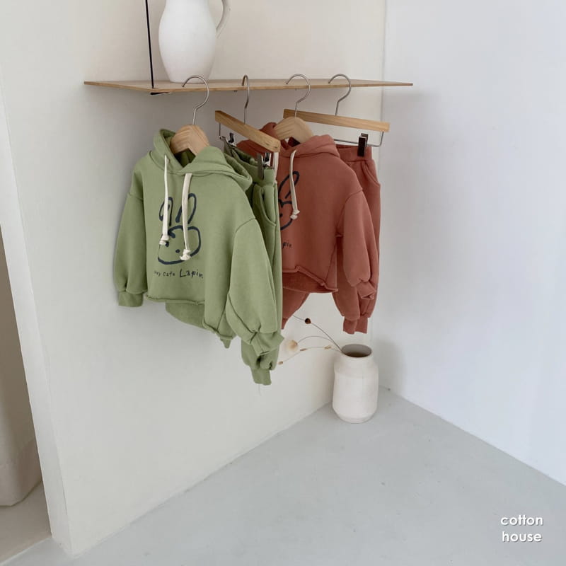 COTTON HOUSE - Korean Children Fashion - #Kfashion4kids - Bunny Hood Top Bottom Set - 2