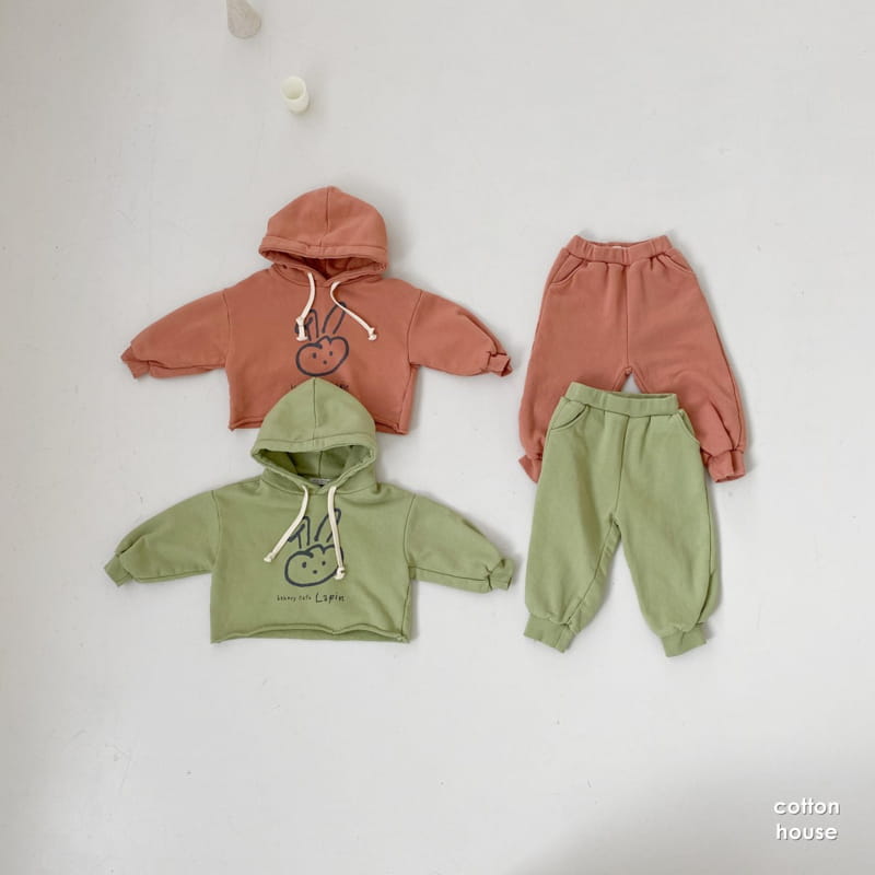 COTTON HOUSE - Korean Children Fashion - #Kfashion4kids - Bunny Hood Top Bottom Set - 3