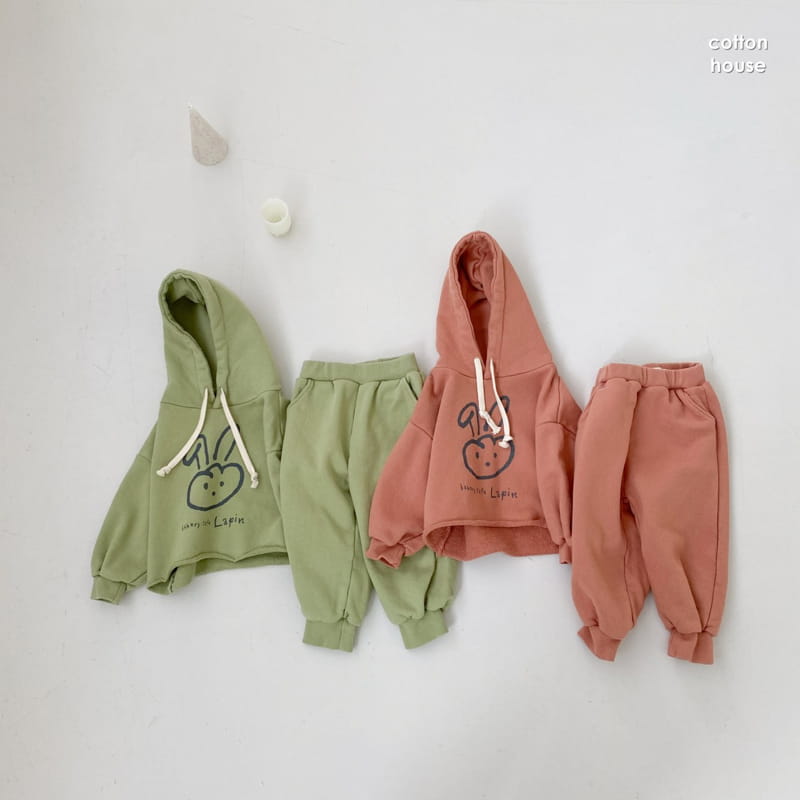 COTTON HOUSE - Korean Children Fashion - #Kfashion4kids - Bunny Hood Top Bottom Set - 6