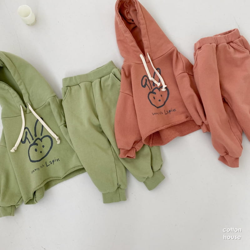 COTTON HOUSE - Korean Children Fashion - #Kfashion4kids - Bunny Hood Top Bottom Set - 7