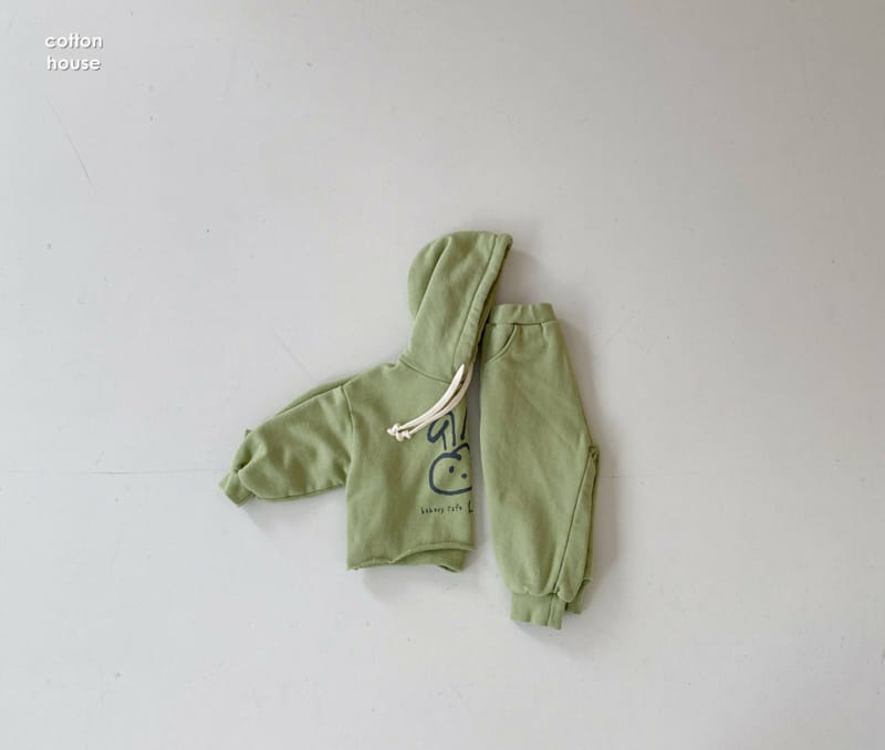 COTTON HOUSE - Korean Children Fashion - #Kfashion4kids - Bunny Hood Top Bottom Set - 8