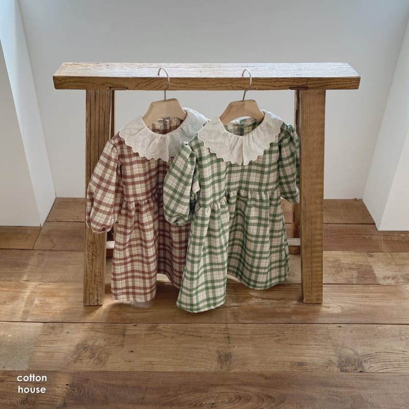 COTTON HOUSE - Korean Children Fashion - #Kfashion4kids - Lace Collar One-piece - 2